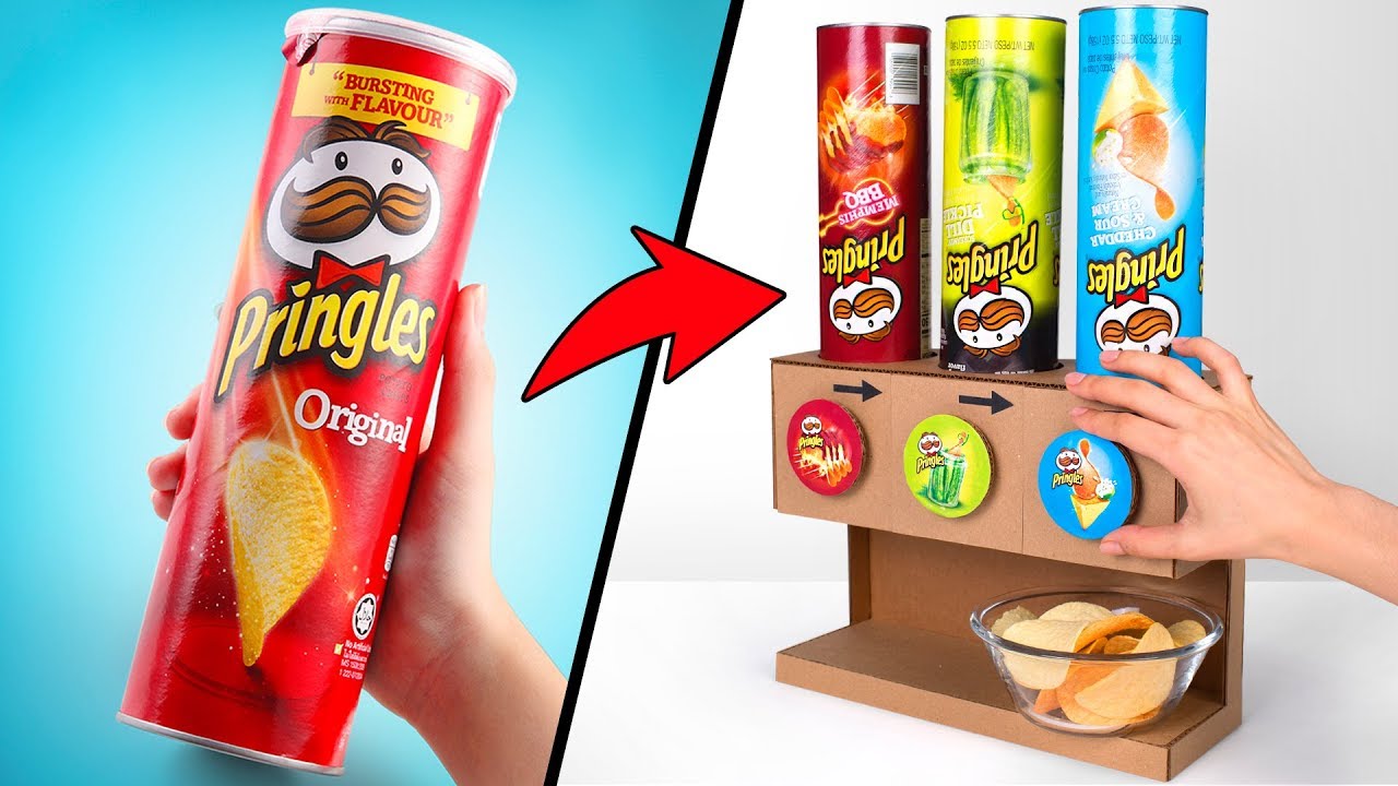 ⁣Картонный диспенсер чипсов Pringles для большой компании своими руками