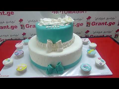 ჩვილის ტორტი ყვავილებით, ტორტები შეკვეთით 593 756 700, \"გრანტის ტორტები\"