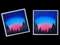 Beautiful Night Painting On Canvas Board || Beautiful landscape painting || ArtIdeas