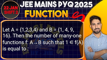 Let A= {1,2,3,4} and B={1,4,9,16}. Then the number of many-one functions f:A → B such that 1 ∈f(A)