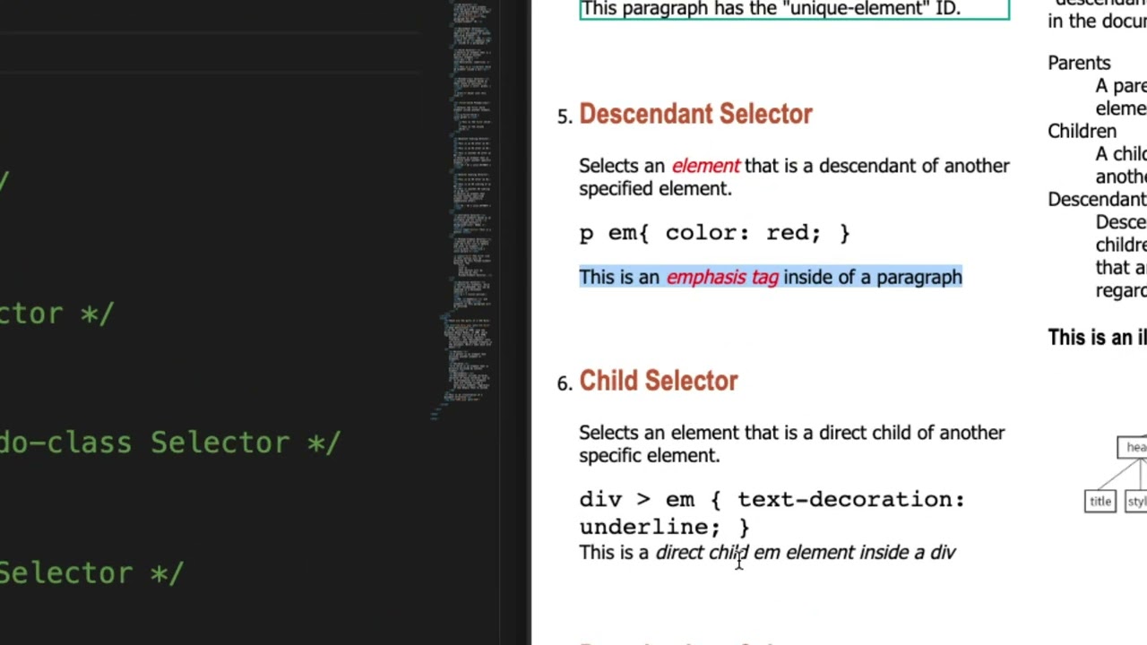 Outline Video Basic CSS Selectors