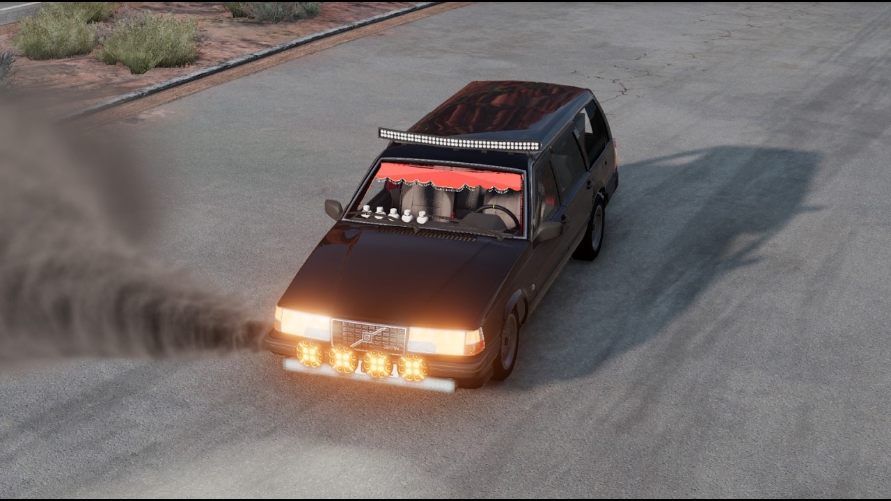 TESTISSÄ VOLVO 945 2.4D  puskee mustaa ihan vitusti ja turbo vislaa hyvin!