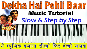 Saajan: Dekha Hai Pehli Baar - Music Part Tutorial | Easy Piano Lesson | Sanjay D, Salman K, Madhuri