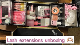 Eyelash extensions supplies unboxing
