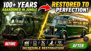 🚌 100+ Year-Old Abandoned Jungle Bus Restored to Luxury! 😱✨ | Incredible AI Transformation
