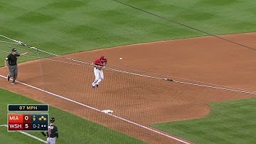 MIA@WSH: McGehee hustles home and scores on an error