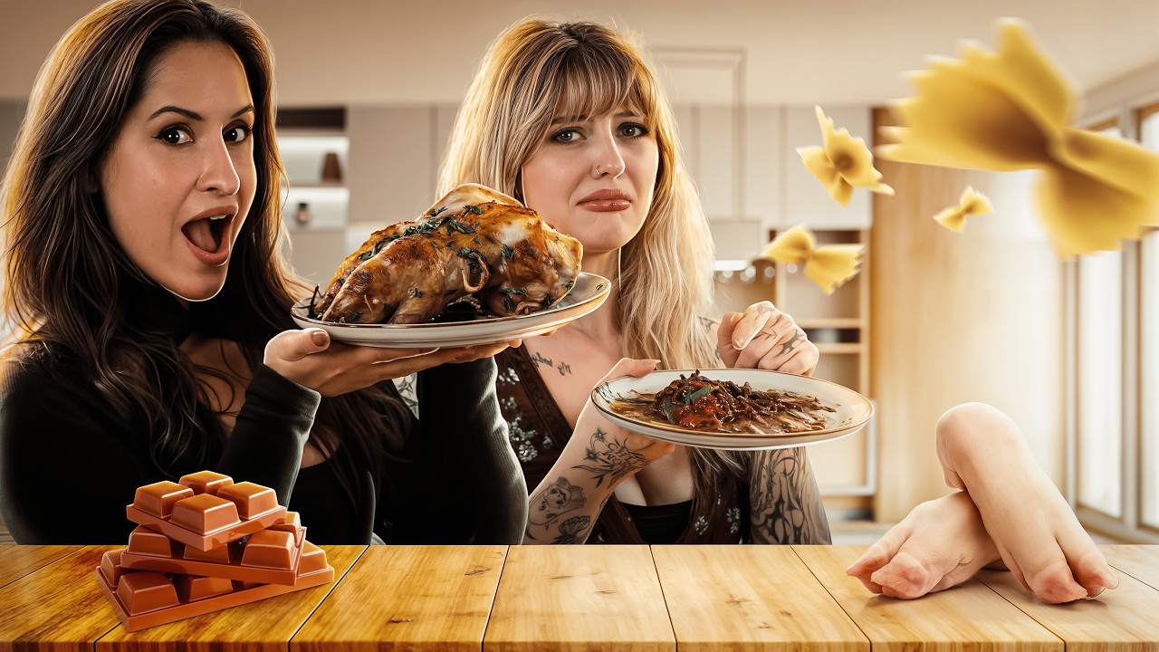 ON CUISINE des PÂTES AUX CHOCOLATS et des PIEDS de COCHON ! (c’est horrible)