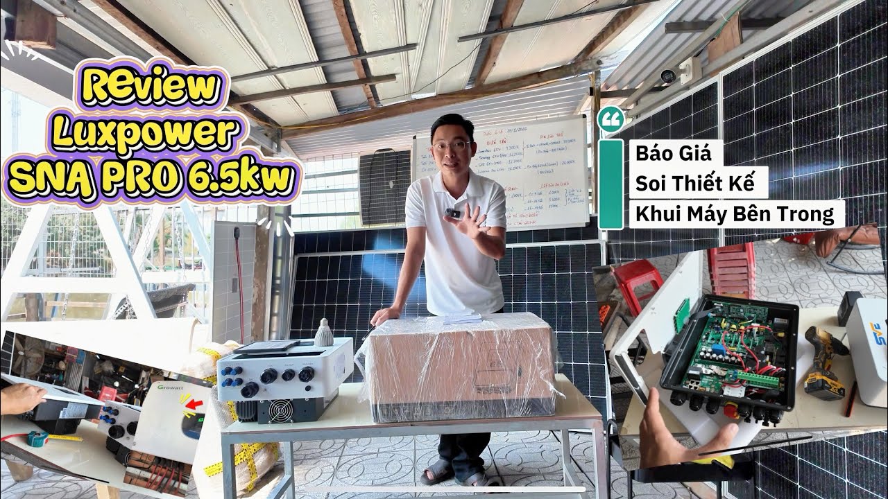 Review LUXPOWER SNA PRO 6.5Kw bằng giá công khai, Soi miếng nhôm tản nhiệt, Mở Bung Máy ra xem
