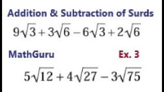 Addition and Subtraction of Surds | Examples 3