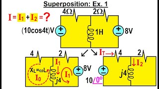 Electrical Engineering: Ch 11 AC Circuit Analysis (18 of 34) Superposition: Example 1
