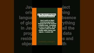 Why Java is called object oriented programming language #computer_language_in #java