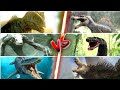 Giganotosauras vs sponosaurus  skullcrawler vs titanoboa mosasaur vs lizzie  in hindi