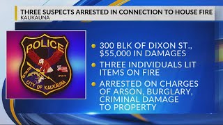 UPDATE: Three men arrested in connection with Kaukauna house fire