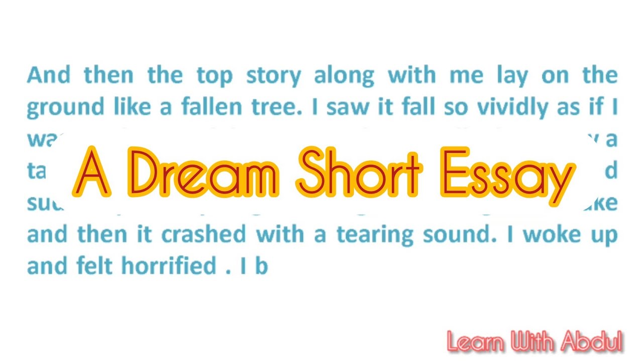 essay about strange dream