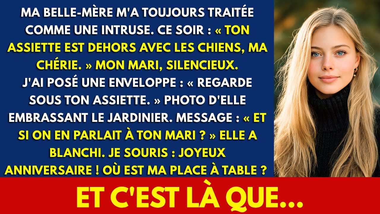 Ce soir-là, j’ai senti le sang quitter mon visage quand Marguerite a annoncé, d’une voix mielleuse : « Ton assiette est dehors, avec les chiens, ma chérie. » Tout le monde s’est figé autour de la...