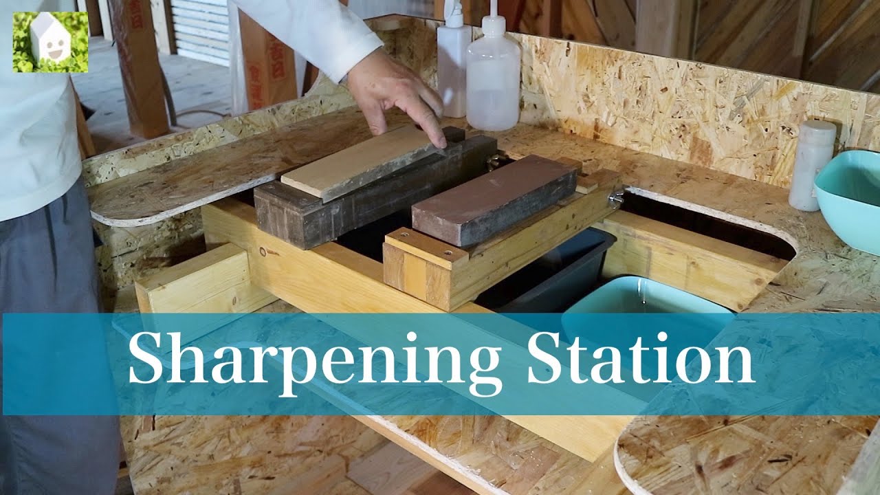 実家整理　古材枯木の研ぎ石台 研ぎ台／Sharpening Station - YouTube
