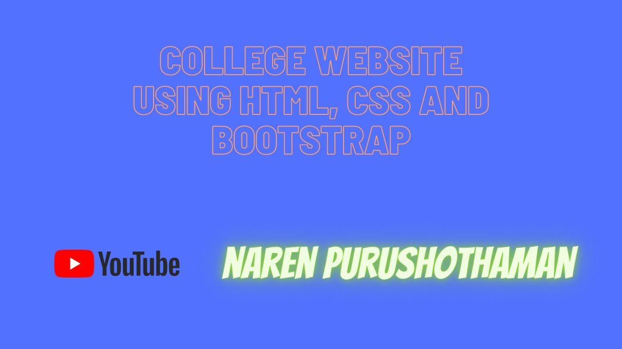 College Website using HTML, CSS and Bootstrap - YouTube