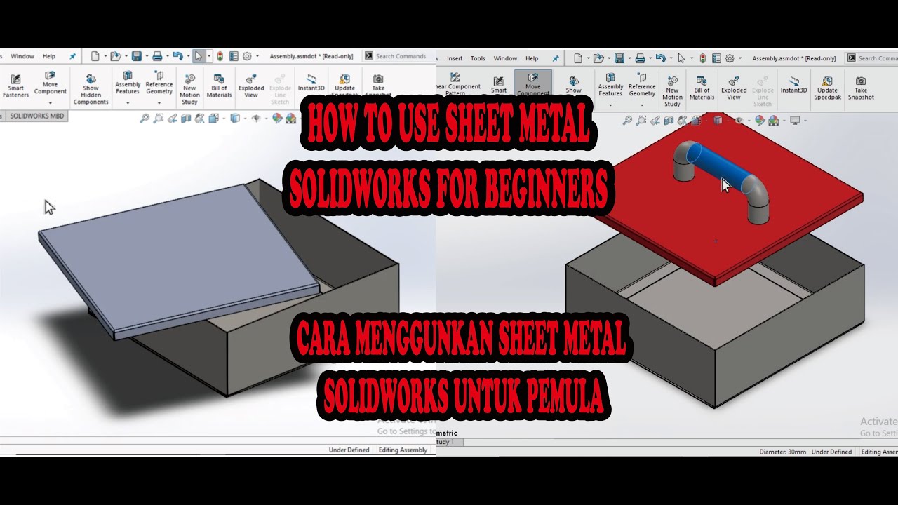 HOW TO USE SHEET METAL SOLIDWORKS (CARA MENGGUNKAN SHEET METAL ...