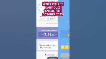 XENEA WALLET DAILY QUIZ ANSWER 30 OCTOBER 2025 #shorts