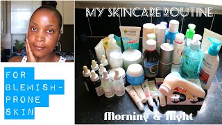 My Skincare Routine For Blemish-prone Skin| How to Clear Acne & Hyperpigmentation |Morning & Night