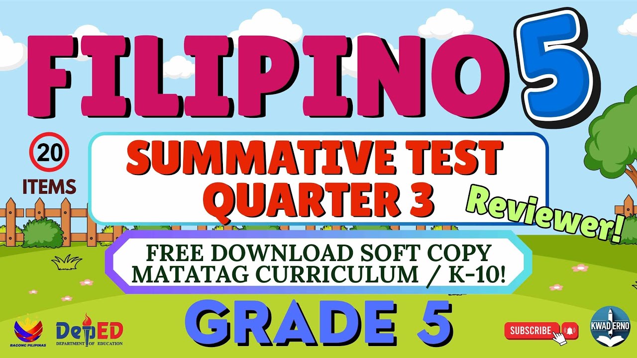 FILIPINO 5 - QUARTER 3 - SUMMATIVE TEST 2 - FREE PPT SOFTCOPY WITH ANSWER KEY 