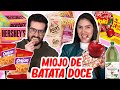 PROVANDO NOVIDADES do MERCADO | MIOJO de BATATA DOCE PIPOCA MAÇÃ do AMOR, PINK LEMONADE e mais