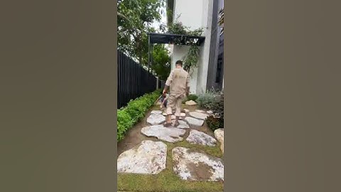 Thi công lối dạo sân vườn với đá bước dạo tự nhiên #zions #nhadep #zionslandscape