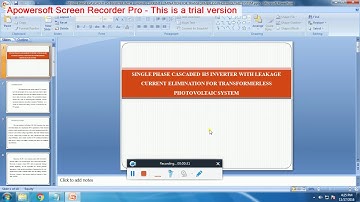 IEEE 2016-2017 POWER ELECTRONICS SINGLE PHASE CASCADED H5 INVERTER WITH LEAKAGE CURRENT ELIMINATION