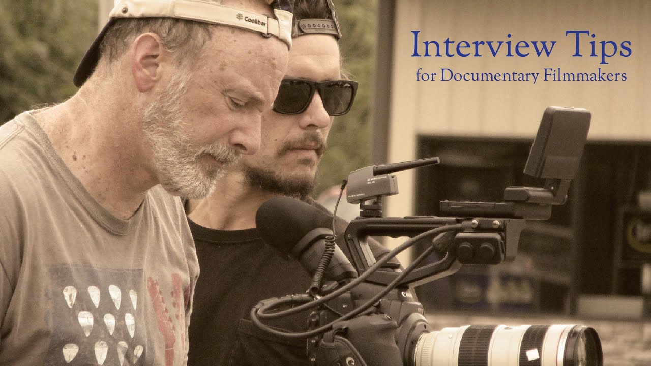 A filmmaker interviewing a subject for a documentary