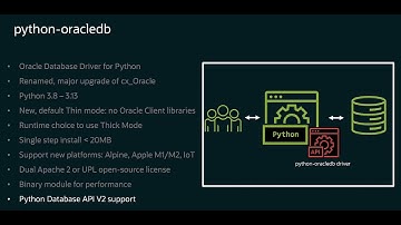Introduction to python-oracledb driver​ for Python and Oracle Database​, February 2025