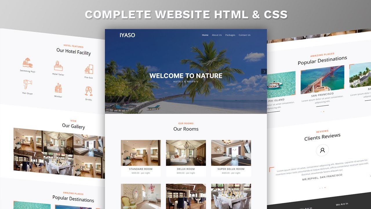 Responsive Website Using HTML CSS & JavaScript | Travel & Tours Website ...