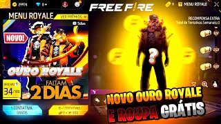 VALEU GARENA!! PEGUE O NOVO OURO ROYALE? SKIN DE GRAÇA, INCUBADORA RARA, PASSE DE JUNHO - FREE FIRE