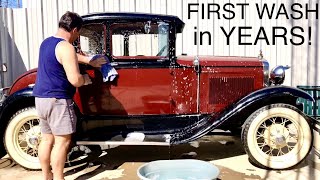 Rescued 1931 Ford Model A first wash in years, DISGUSTING!!