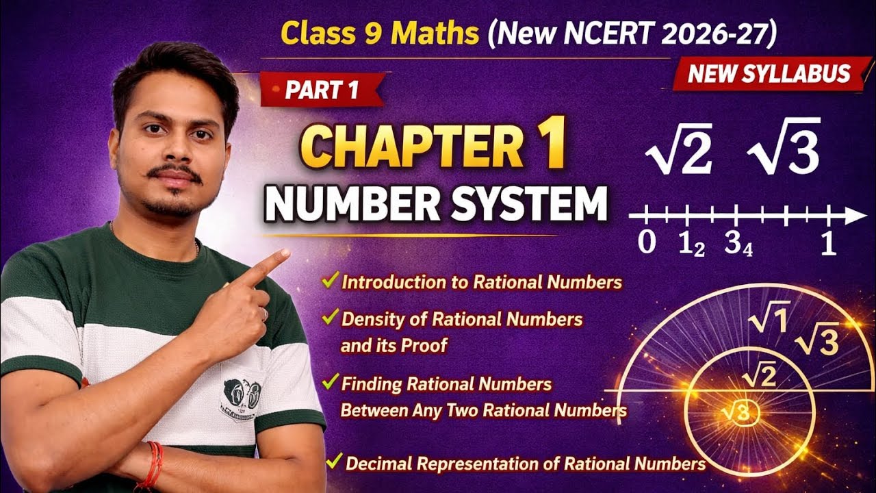 9th Class Mathsnumbersystem Number System 🔥🔥 | Class 9th Maths | Part 1 | Chapter 1 | 2026-27 | New ...