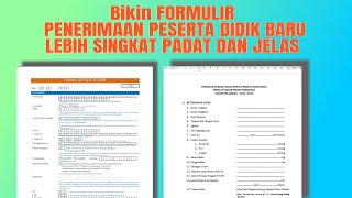 Bikin Formulir Penerimaan Pendaftaran Peserta Didik Baru