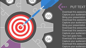 gear with target board and arrows target selection control analysis flat powerpoint design