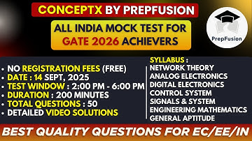 🔥ConceptX by PrepFusion : AIMT FOR GATE ACHIEVERS || ECE/EE/IN || PrepFusion