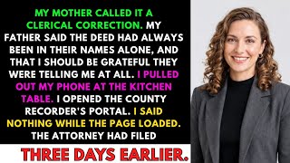 Parents Called My $740K HouseA CLERICAL ERROR and Brought a Correction Deed—I'm a Title Paralegal…