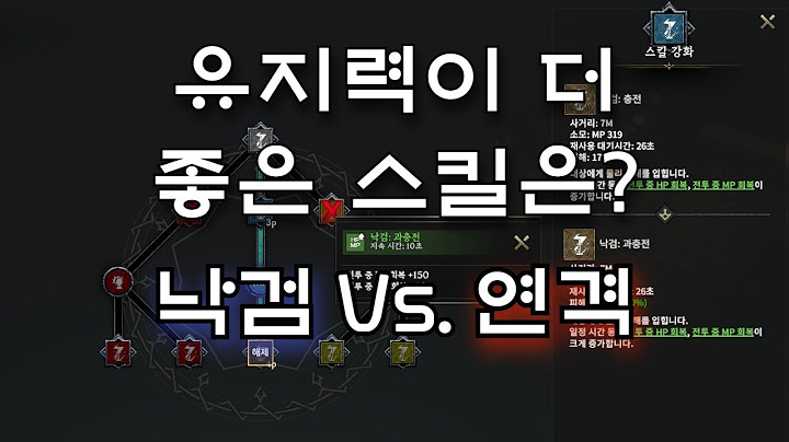 로드나인. 검과방패. 사냥속도와 유지력을 모두 챙길 수 있는 스킬 찾기.