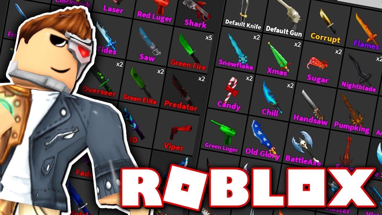 I Have The Biggest Inventory In Murder Mystery 2 Roblox Youtube - mm2 shirt logo 100 roblox