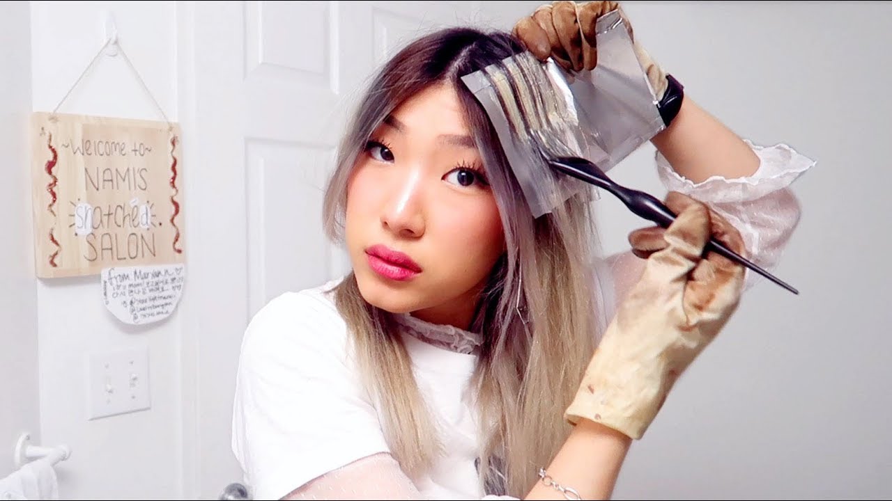 dyeing my bleached hair into balayage with lowlights foils ...
