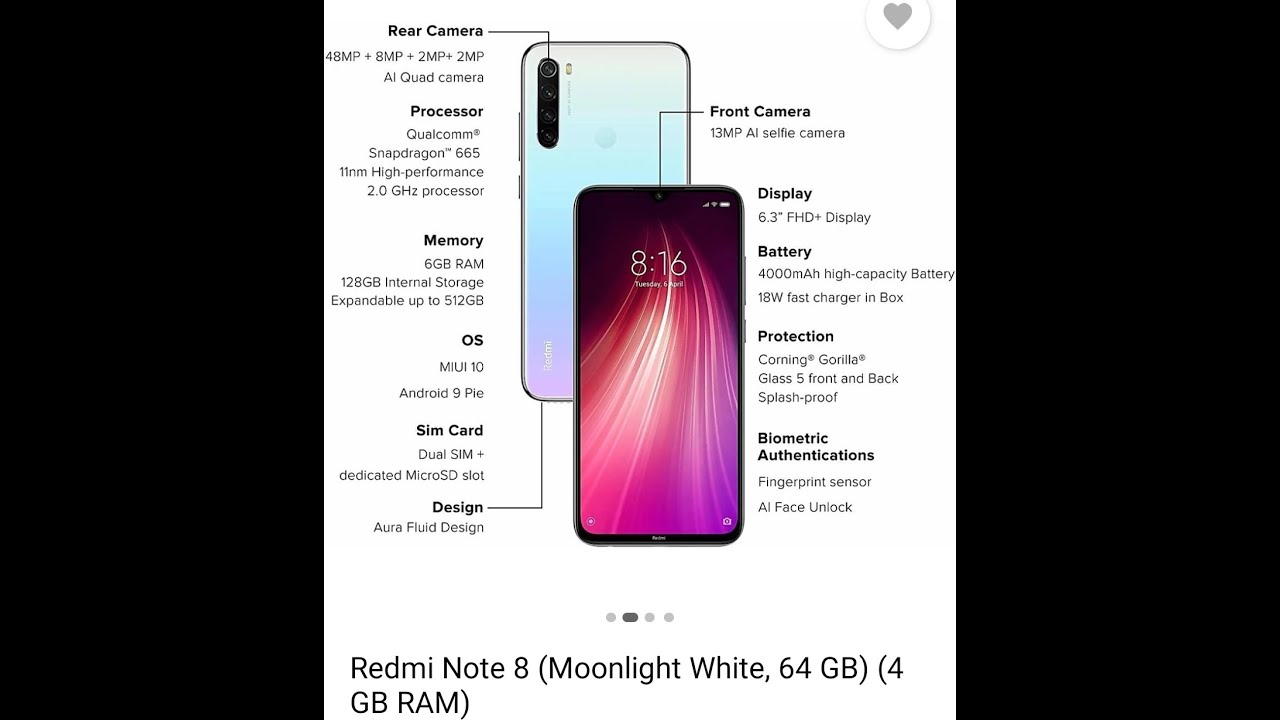 Redmi Note 8 Moonlight White