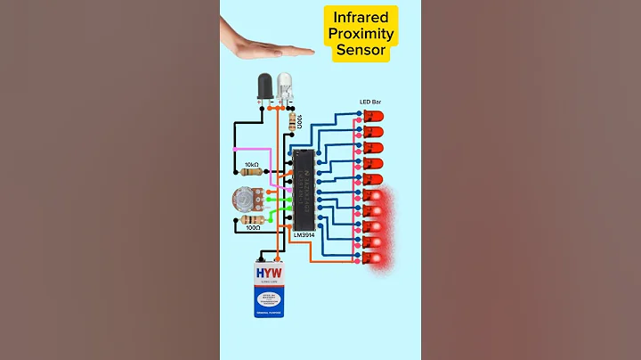 💡 Infrared Proximity Sensor | Led Level Bar | LM3914 Circuit Working Explanation #shorts #tech