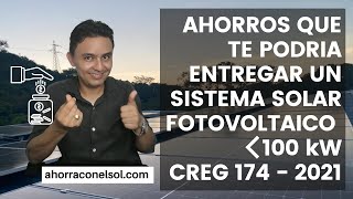 Así podrías calcular los ahorros económicos 🏭💰 para tu Sistema Solar FV⚡🌞 CREG 174 de 2021.