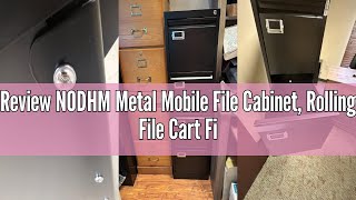Review NODHM Metal Mobile File Cabinet, Rolling File Cart File Box with Sliding Cover and Wheels, Ro