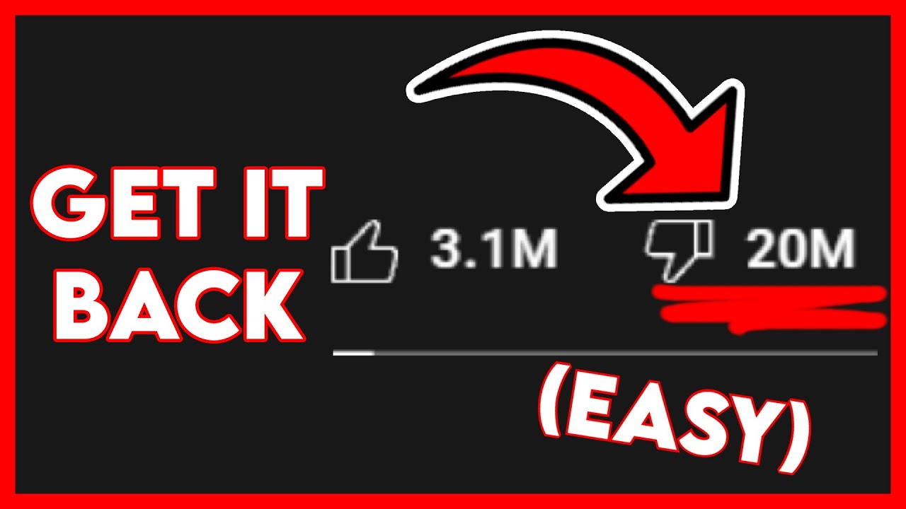 Get Back YouTube Dislike Button YouTube