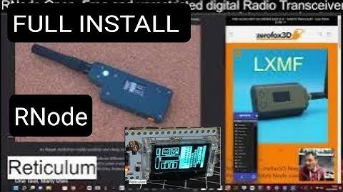 INSTALL FIRMWARE - RNode Open, Free and unrestricted digital Radio Transceiver (Reticulum)