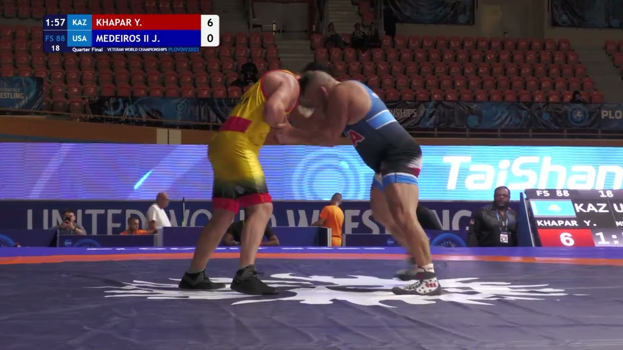 1/4 FS - 88 kg: Y. KHAPAR (KAZ) v. J. MEDEIROS II (USA)