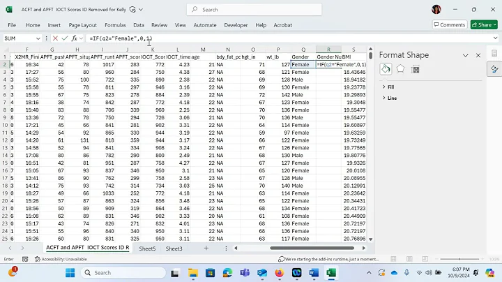 How to assign a numerical value to a categorical variable using if then statements in Excel