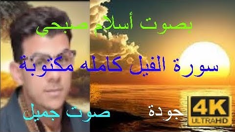 سورة الفيل كاملة مكتوبة مكررة 7 مرات بصوت {أسلام صبحي} صوت جميل جودة 4K